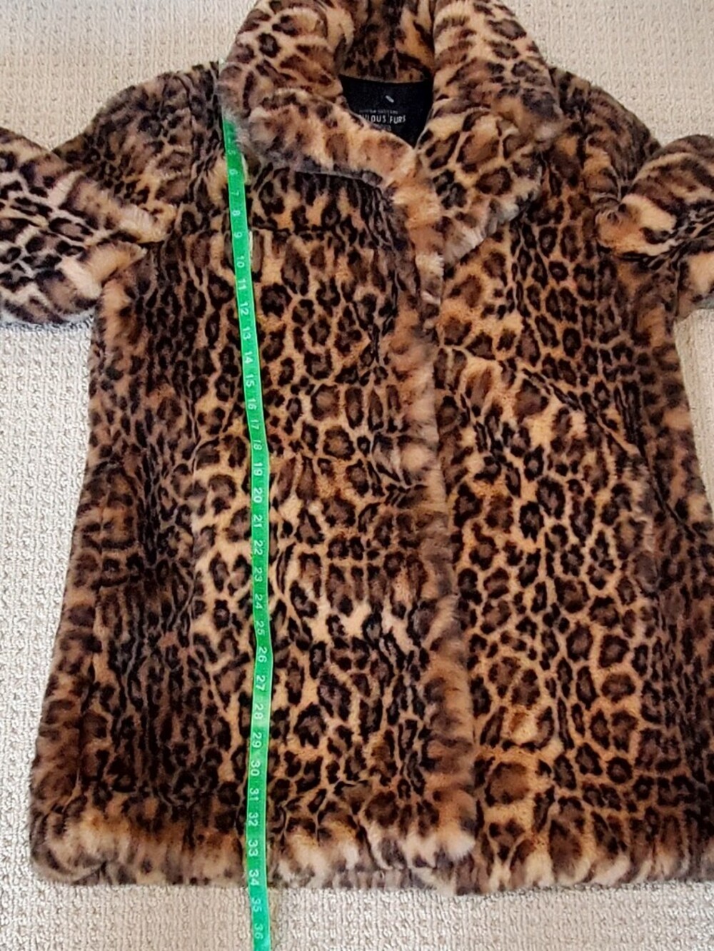Donna Salyers Fabulous Furs, Leopard Faux Fur Le Mink Jacket Coat Large LIKE NEW - Picture 13 of 14